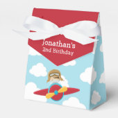 Pilot Red Airplane Favor Box (Schattigee cloud) Bedankdoosjes (Voorkant Zijde)