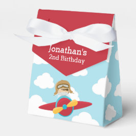 Pilot Red Airplane Favor Box (Schattigee cloud) Bedankdoosjes