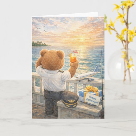 Pilot Retirement looking at the sky  Kaart (Gele Bloem)