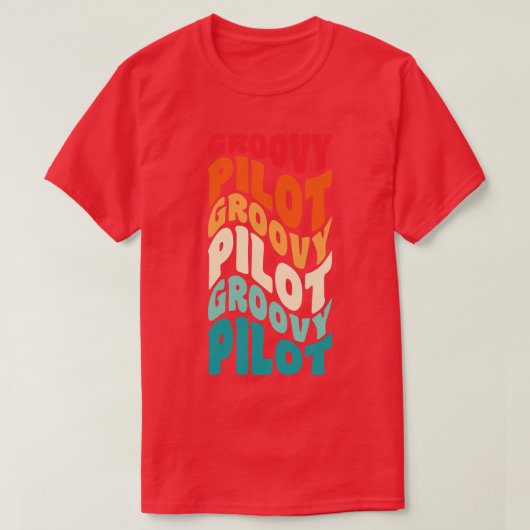 Pilot Retro 60s 70s 80s Vibes T-shirt (Design voorkant)