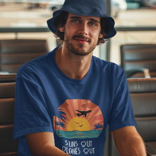 Pilot Retro Zonsondergang “Zonnen Uit Vliegtuigen  T-shirt