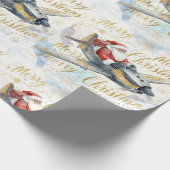 Pilot Santa is Flying for Christmas in the Sky  Cadeaupapier (Hoek)