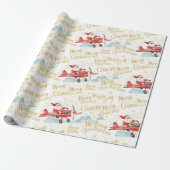 Pilot Santa is Flying for Christmas in the Sky  Cadeaupapier (Uitgerold)