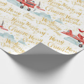 Pilot Santa is Flying for Christmas in the Sky  Cadeaupapier (Hoek)