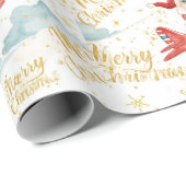 Pilot Santa is Flying for Christmas in the Sky  Cadeaupapier (Rol Hoek)