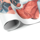 Pilot Santa is Flying for Christmas in the Sky  Cadeaupapier (Rol Hoek)