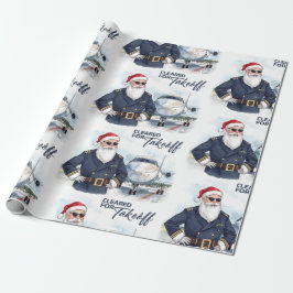 Pilot Santa is Flying for Christmas in the Sky  Cadeaupapier