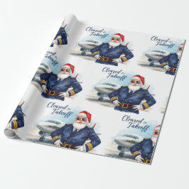Pilot Santa is Flying for Christmas in the Sky  Cadeaupapier