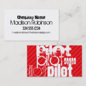 Pilot; Scarlet Red Stripes Visitekaartje (Voorkant / Achterkant)