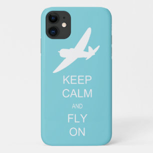Pilot Sky Blue Keep Calm en vlucht in vlucht Case-Mate iPhone Case