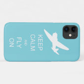 Pilot Sky Blue Keep Calm en vlucht in vlucht Case-Mate iPhone Case (Achterkant (horizontaal))