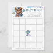Pilot Teddy Bear Baby shower Baby Bingo Kaart (Voorkant)