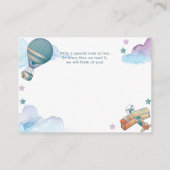 Pilot Teddy Bear Baby shower Boeken voor Baby Informatiekaartje (Achterkant)