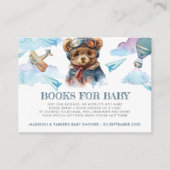 Pilot Teddy Bear Baby shower Boeken voor Baby Informatiekaartje (Voorkant)