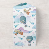 Pilot Teddy Bear Baby Shower Luierspel All In One Uitnodiging (Buitenkant)
