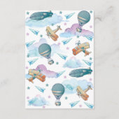 Pilot Teddy Bear Baby shower Spelletjes Informatiekaartje (Achterkant)