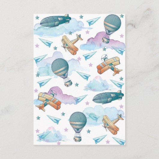 Pilot Teddy Bear Baby shower Spelletjes Informatiekaartje (Achterkant)