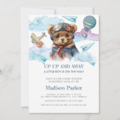 Pilot Teddy Bear Baby shower Uitnodiging (Voorkant)