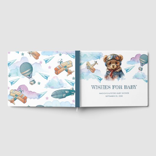 Pilot Teddy Bear Baby shower wensen voor baby Gastenboek (Volledig)