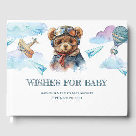 Pilot Teddy Bear Baby shower wensen voor baby Gastenboek