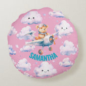 Pilot Teddy Pillow Rond Kussen (Achterkant)