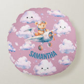 Pilot Teddy Pillow Rond Kussen (Voorkant)