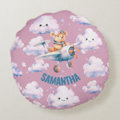 Pilot Teddy Pillow Rond Kussen (Achterkant)