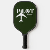 Pilot Typografie & Grappige Gepersonaliseerde Vlie Pickleball Paddle (Achterkant)