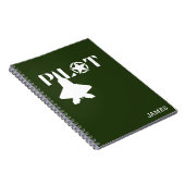 Pilot Typografie & Militair vliegtuig, minimalisti Notitieboek (Rechterzijde)