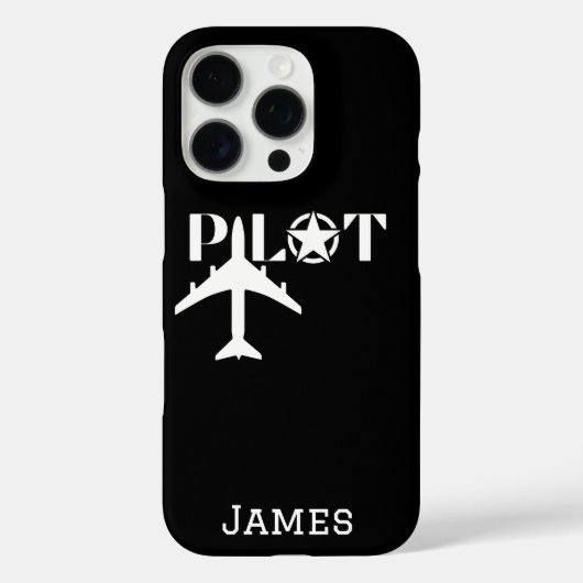 Pilot Typografie & Minimaal Vliegtuig Personaliser Case-Mate iPhone Case (Achterkant)
