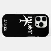 Pilot Typografie & Minimaal Vliegtuig Personaliser Case-Mate iPhone Case (Achterkant (horizontaal))