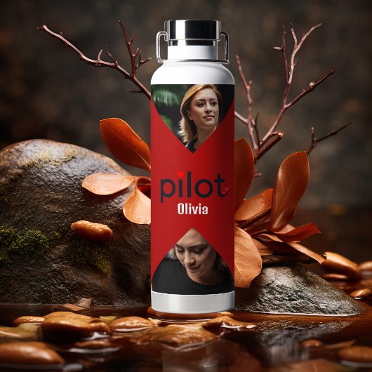 Pilot typografie, minimalistisch modern gepersonal waterfles