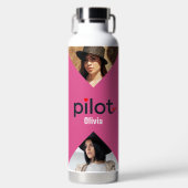Pilot-typografie, minimalistisch modern persoonlij waterfles (Voorkant)