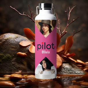 Pilot-typografie, minimalistisch modern persoonlij waterfles