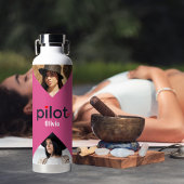 Pilot-typografie, minimalistisch modern persoonlij waterfles