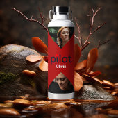 Pilot-typografie, minimalistisch modern persoonlij waterfles