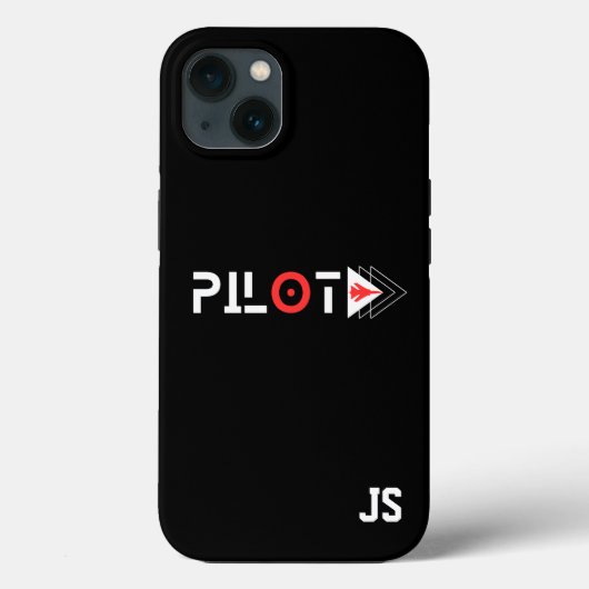Pilot-typografie & straalvliegtuig, Monogram, Eenv Case-Mate iPhone Case (Achterkant)