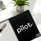 'Pilot' Typografie, Vliegtuig & Foto, Monogrammed Planner