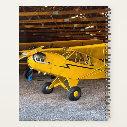 'Pilot' Typografie, Vliegtuig & Foto, Monogrammed Planner (Achterkant)