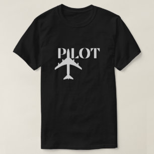 Pilot Typografie & vliegtuig, Luchtvaart, Minimali T-shirt