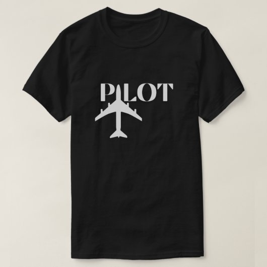 Pilot Typografie & vliegtuig, Luchtvaart, Minimali T-shirt (Design voorkant)