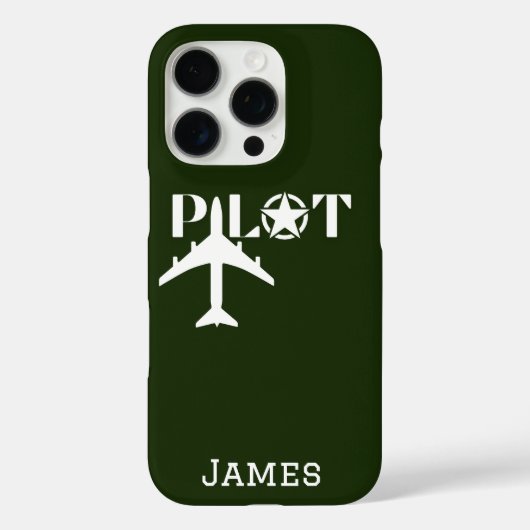 Pilot Typografie & Vliegtuig Minimalist Personalis Case-Mate iPhone Case (Achterkant)