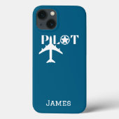 Pilot Typografie & Vliegtuig Minimalist Personalis Case-Mate iPhone Case (Achterkant)