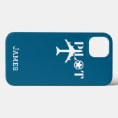 Pilot Typografie & Vliegtuig Minimalist Personalis Case-Mate iPhone Case (Achterkant (horizontaal))