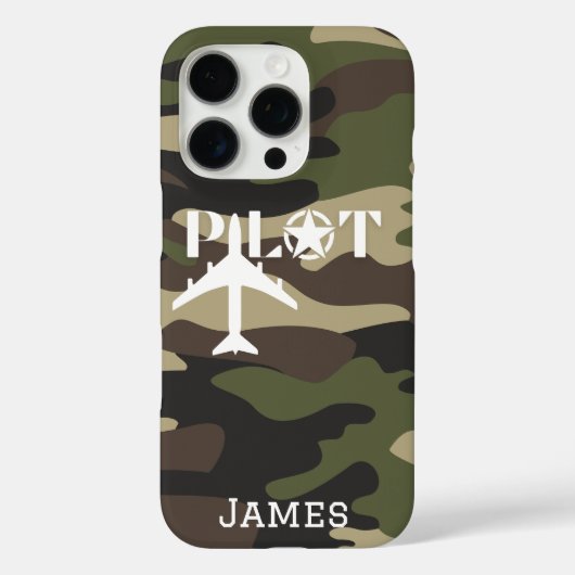 Pilot Typografie & Vliegtuig Minimalist Personalis Case-Mate iPhone Case (Achterkant)
