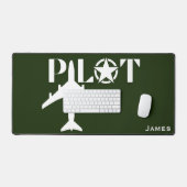 Pilot Typografie & Vliegtuig Minimalistisch Gepers Bureaumat (Keyboard & Muis)