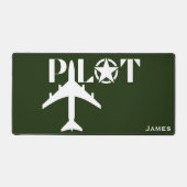 Pilot Typografie & Vliegtuig Minimalistisch Gepers Bureaumat (Voorkant)