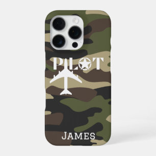 Pilot Typografie & Vliegtuig Minimalistisch Gepers iPhone 16 Pro Hoesje