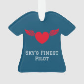 Pilot Typografie & vliegtuig, Modern, Gepersonalis Ornament (achterkant)