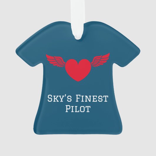 Pilot Typografie & vliegtuig, Modern, Gepersonalis Ornament (achterkant)